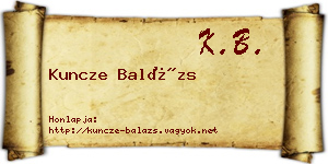 Kuncze Balázs névjegykártya