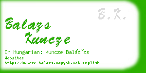 balazs kuncze business card